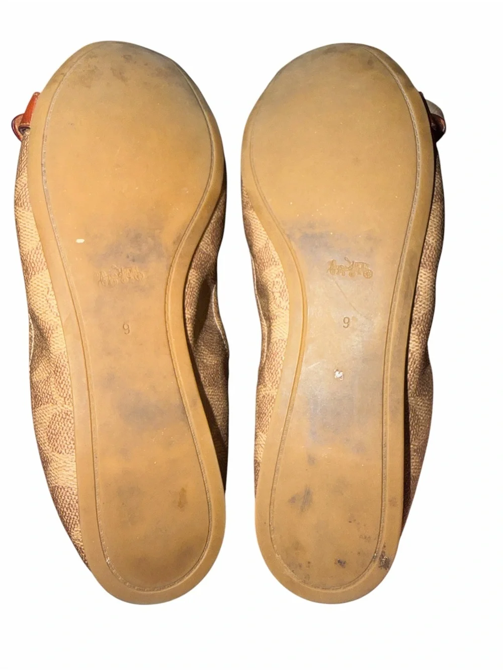 COACH Stanton Signaturw Buckle Ballet Flats size 9